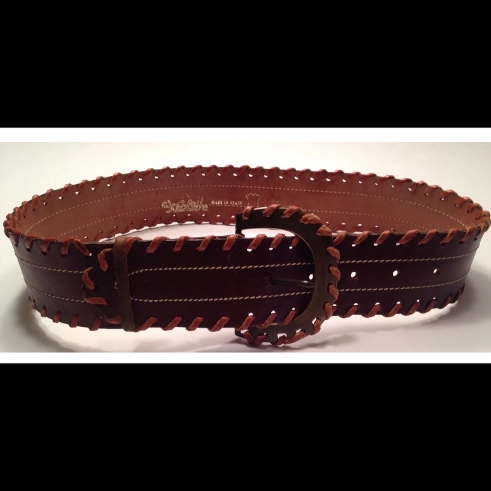 VTG Shovelle Belt CARAMEL WESTERN Leather Size SM